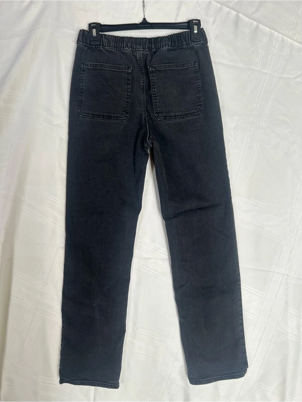 Boys XL Old Navy Black/Gray Relaxed Drawstring Denim style pants elastic waist.